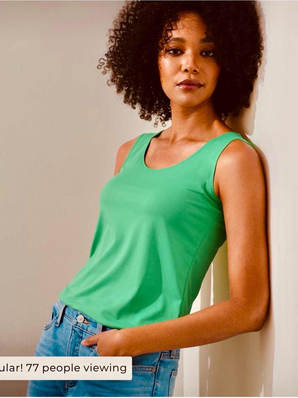 Women’s Chico’s Microfiber Contemporary Tank Top Fresco Green Size 2 = 12